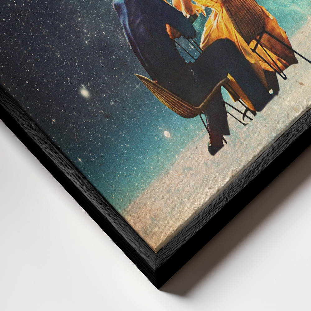 Lærred - I'll Take You To the Stars for a Second Date ramme nærbillede - sort ramme