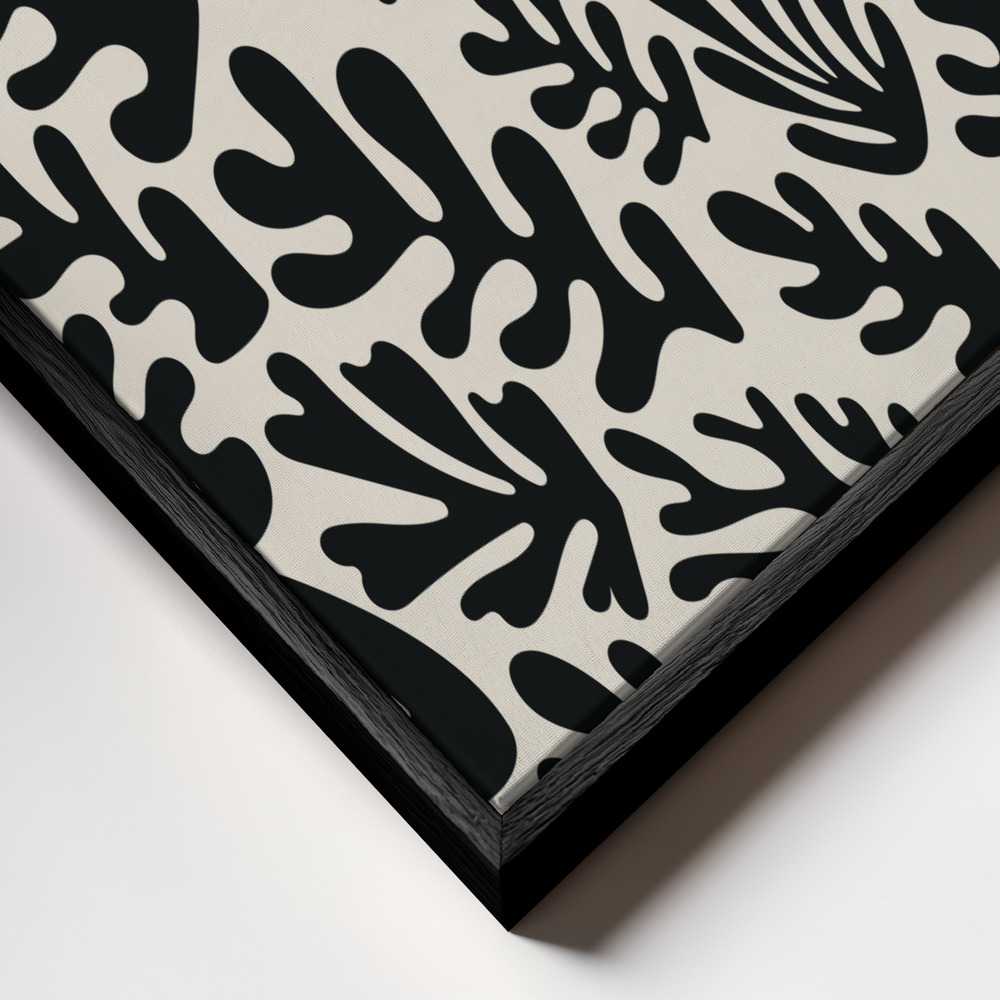Toile - Henri Matisse Black Algae Collection #2 cadre en gros plan - cadre noir