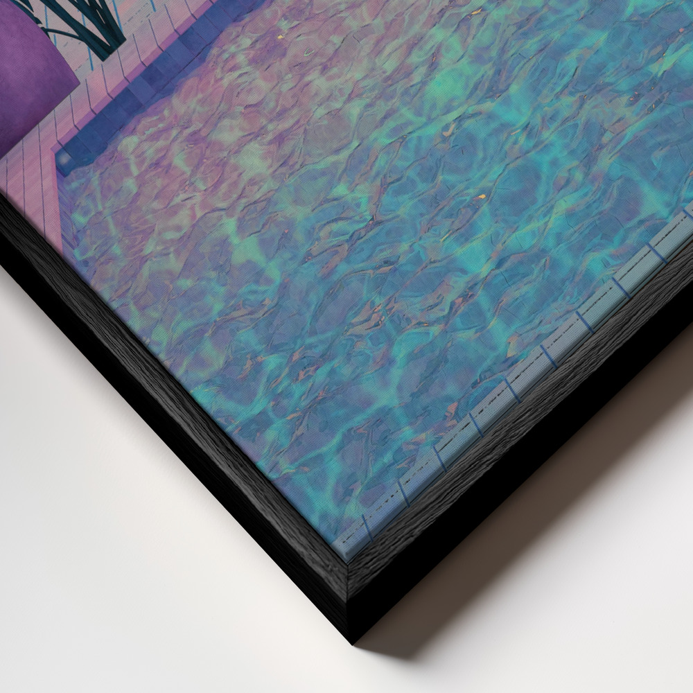 Toile - Tropical Reflection cadre en gros plan - cadre noir