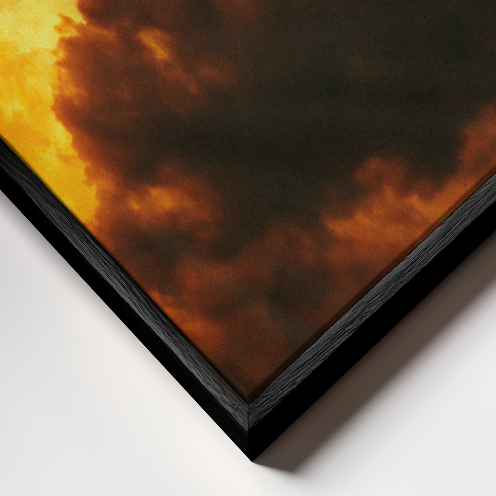 Canvas print - Cowboy I frame close up - black frame