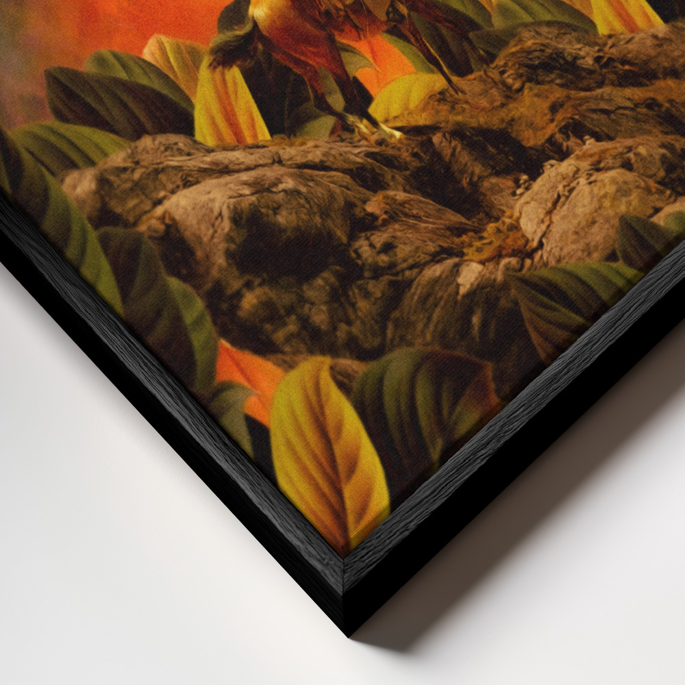 Leinwandbild - Cowboy II rahmen Nahaufnahme - schwarzer Rahmen