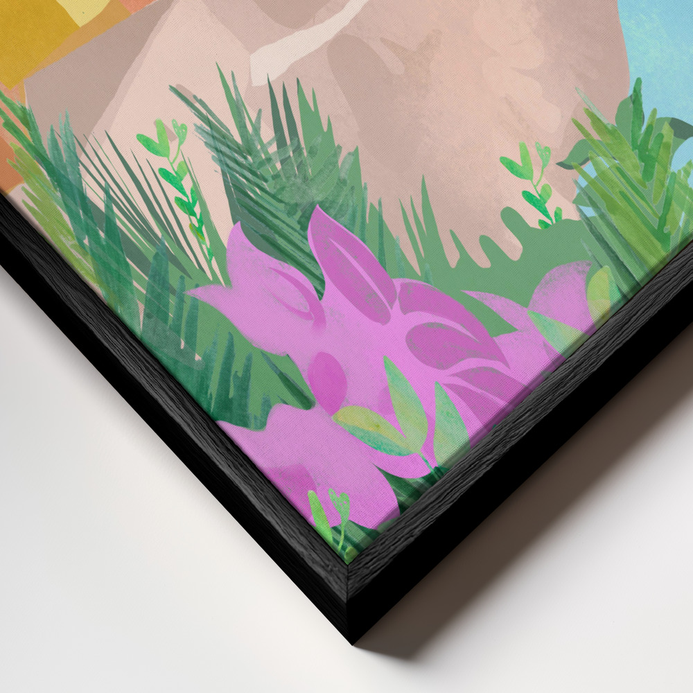 Stampe su tela - Cinque Terre primo piano della cornice - cornice nera