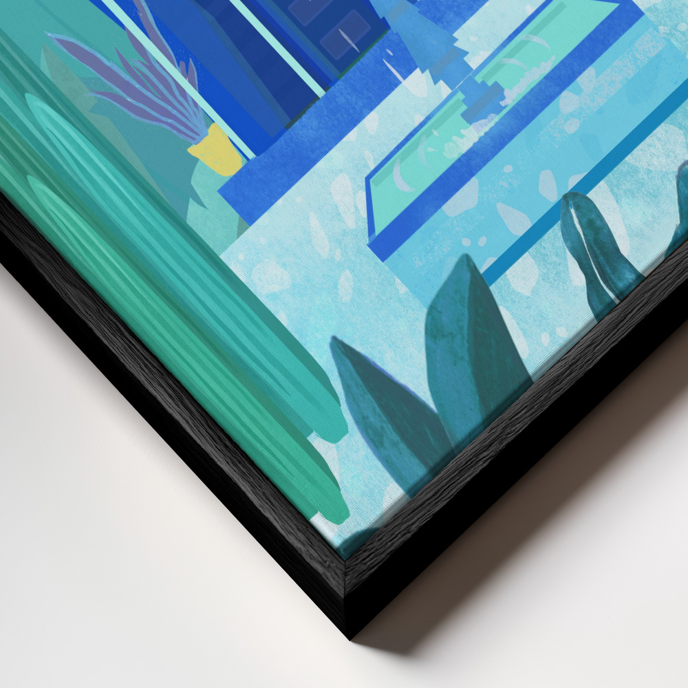 Canvas schilderi - Moroccan Garden frame close-up - zwart frame