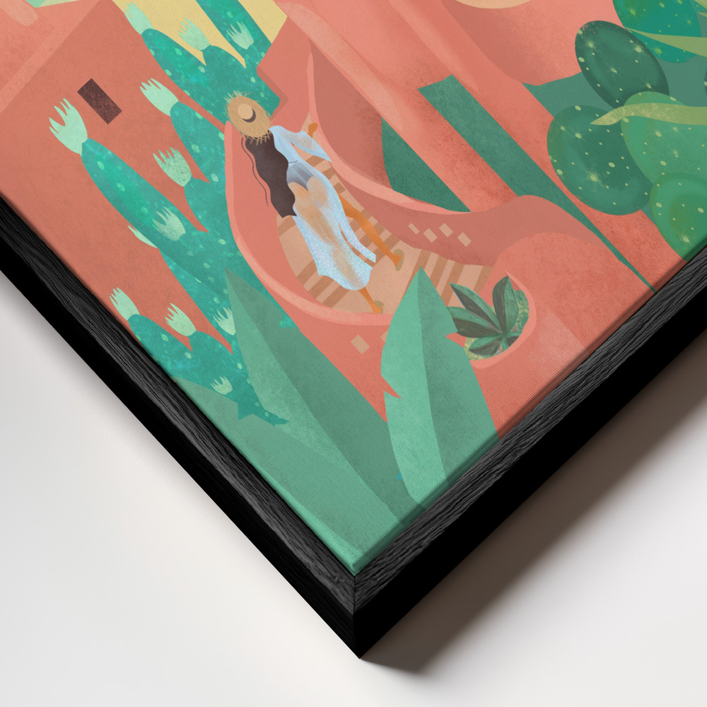 Leinwandbild - Canary Islands rahmen Nahaufnahme - schwarzer Rahmen