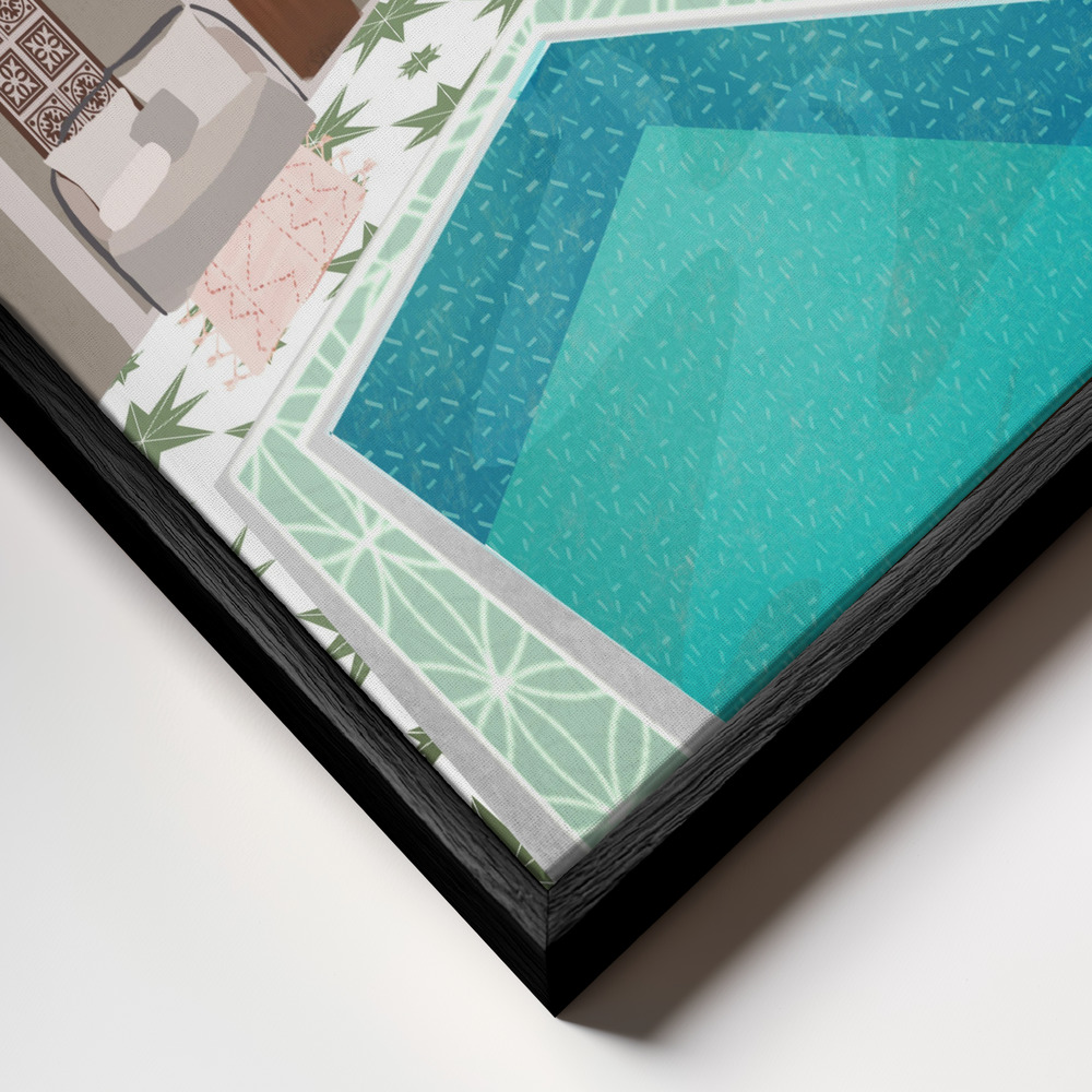 Toile - Riad cadre en gros plan - cadre noir