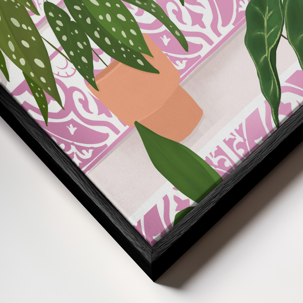 Toile - Plants cadre en gros plan - cadre noir