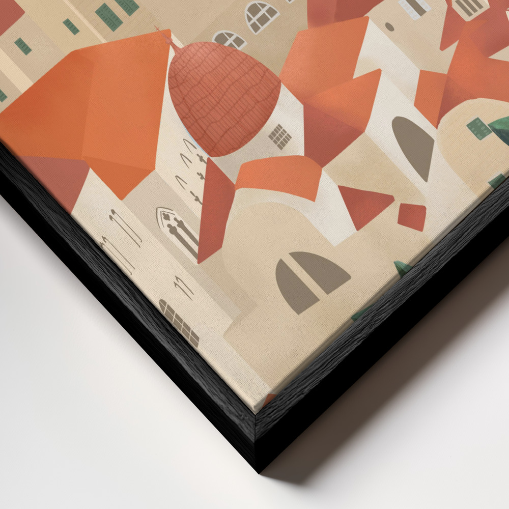 Canvas schilderi - Dubrovnik Old Town frame close-up - zwart frame