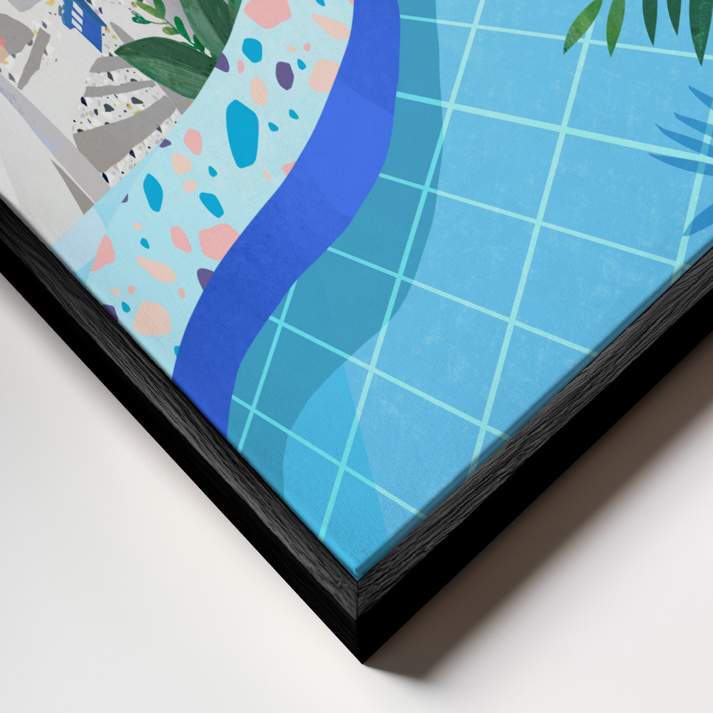 Canvas schilderi - Summer in Greece frame close-up - zwart frame