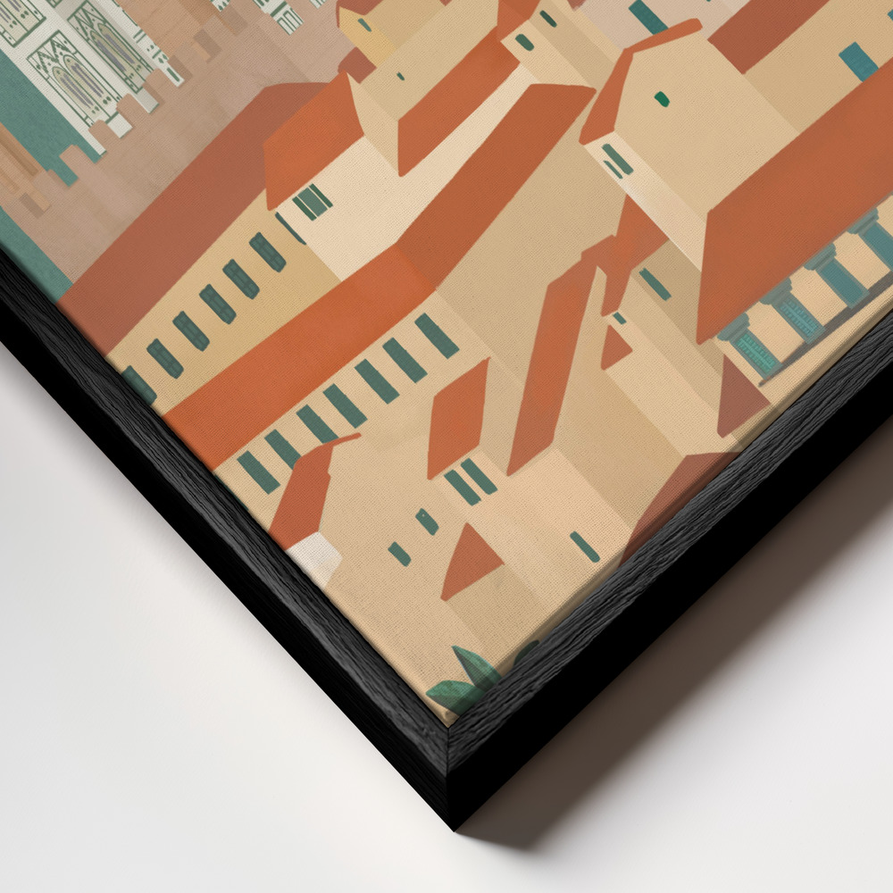Canvas schilderi - Florence frame close-up - zwart frame