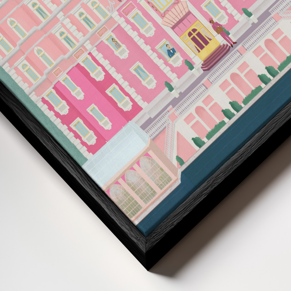 Leinwandbild - The Grand Budapest Hotel rahmen Nahaufnahme - schwarzer Rahmen