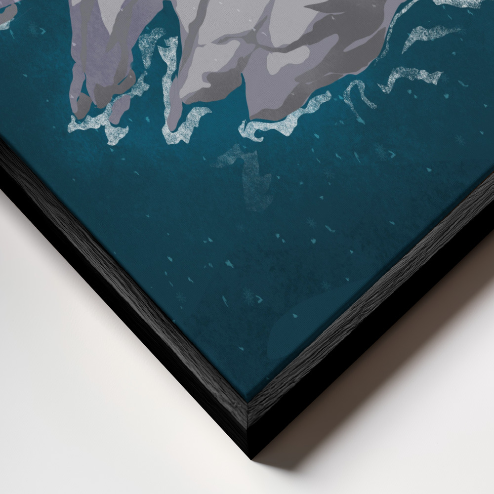 Canvas print - Norway frame close up - black frame