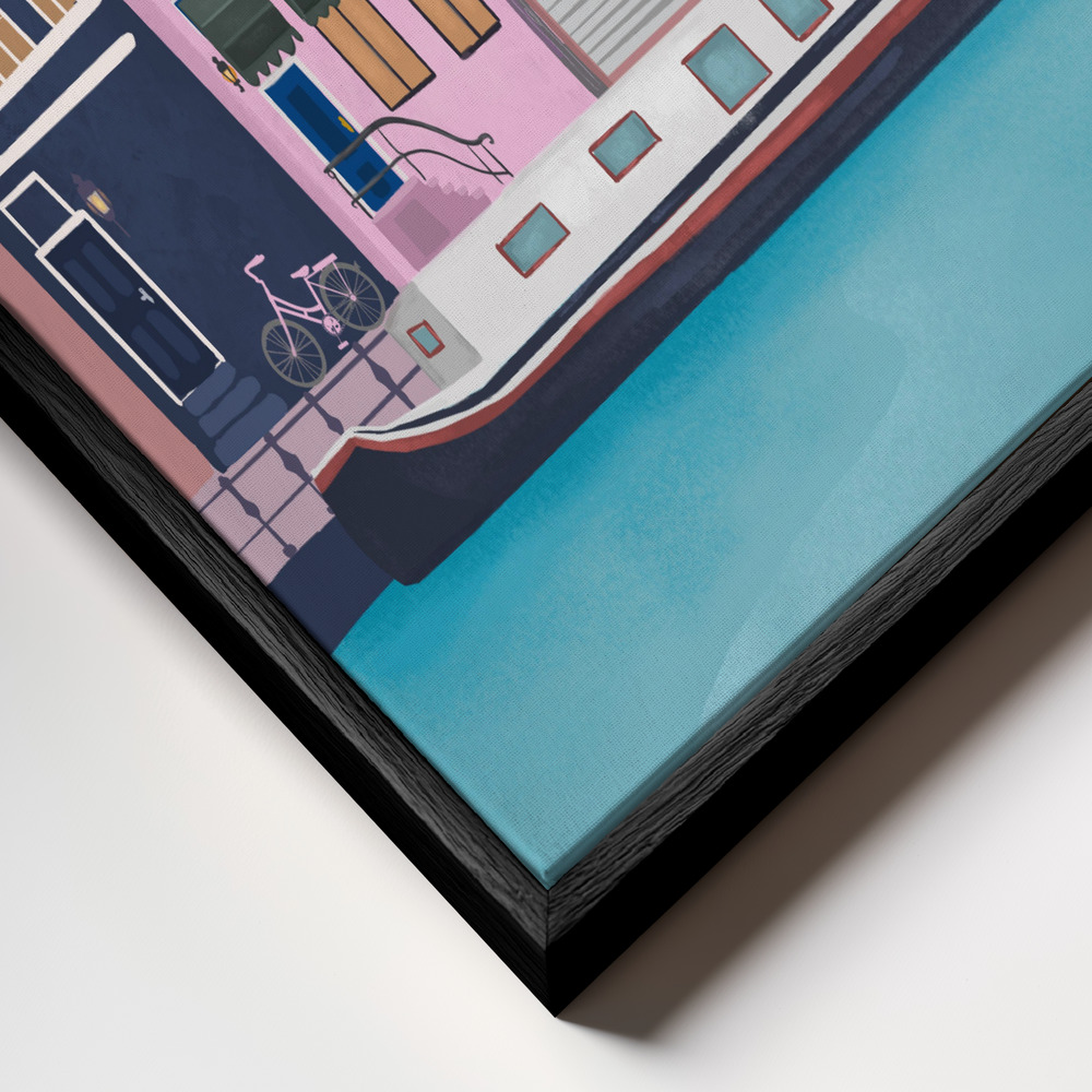 Canvas print - Amsterdam frame close up - black frame