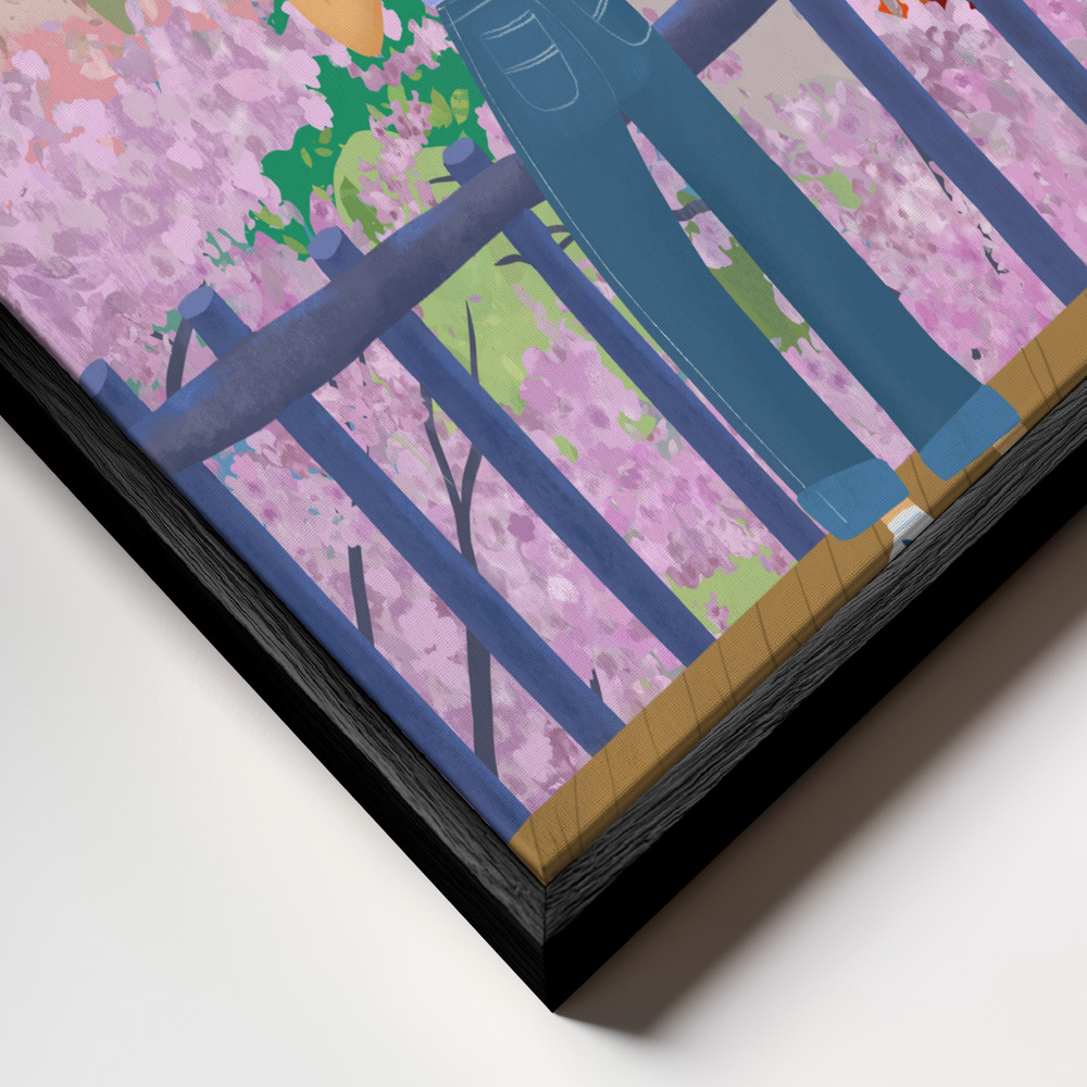 Canvas print - Japan frame close up - black frame