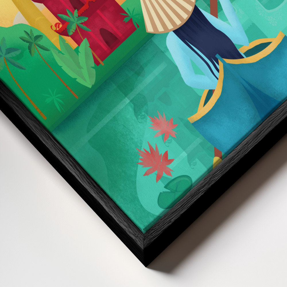 Canvas print - Vietnam frame close up - black frame