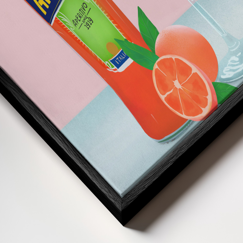 Toile - Aperol Spritz cadre en gros plan - cadre noir