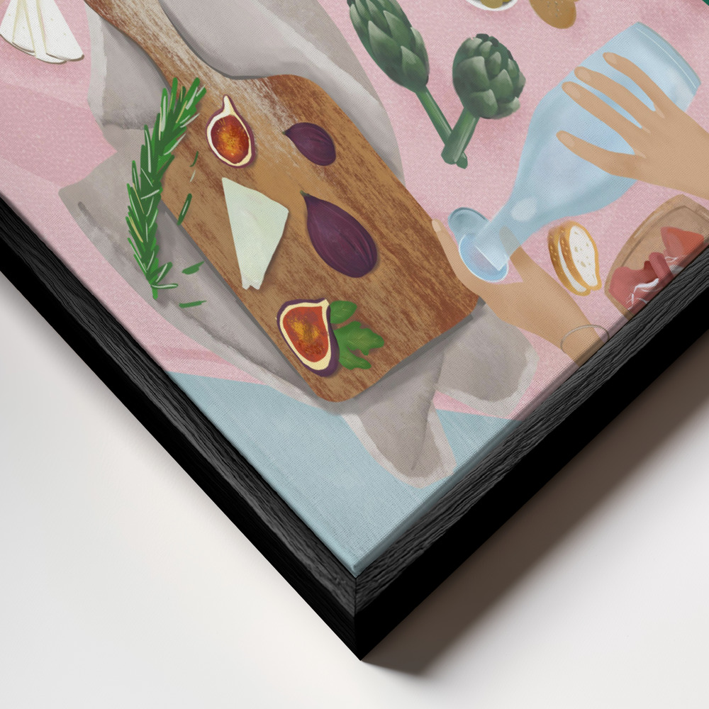 Canvas taulu - Brunch kehys lähikuvassa - musta kehys
