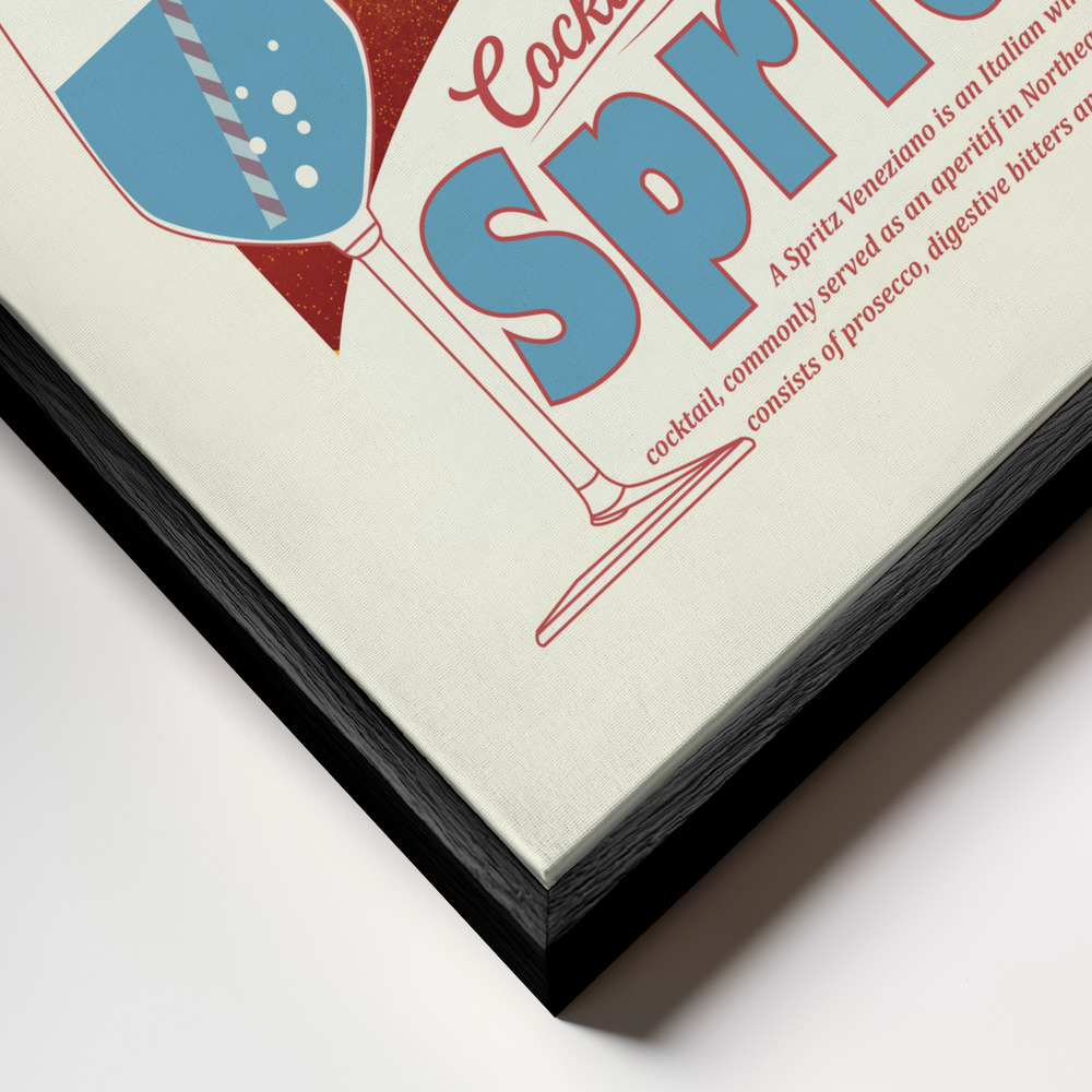 Lærred - Aperol Spritz print ramme nærbillede - sort ramme