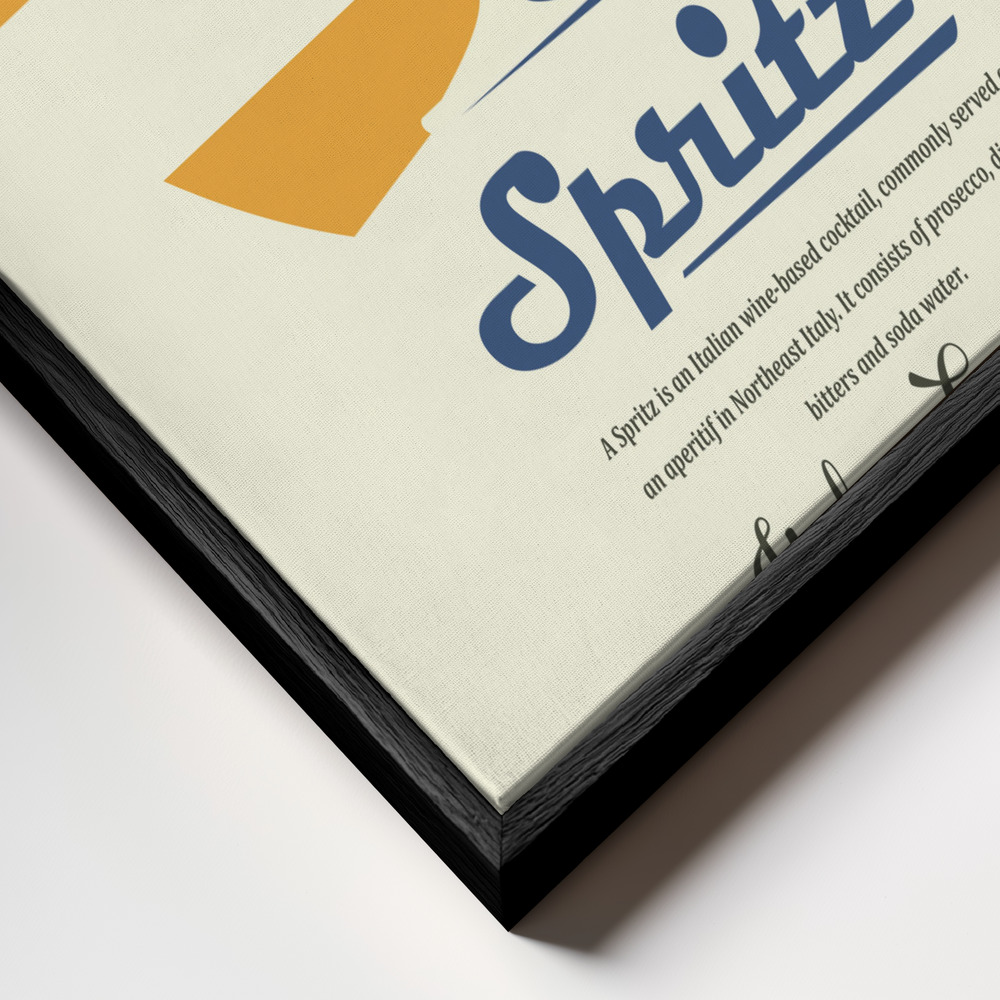 Obraz na płótnie - Spritz summer print zbliżenie ramki - czarna ramka