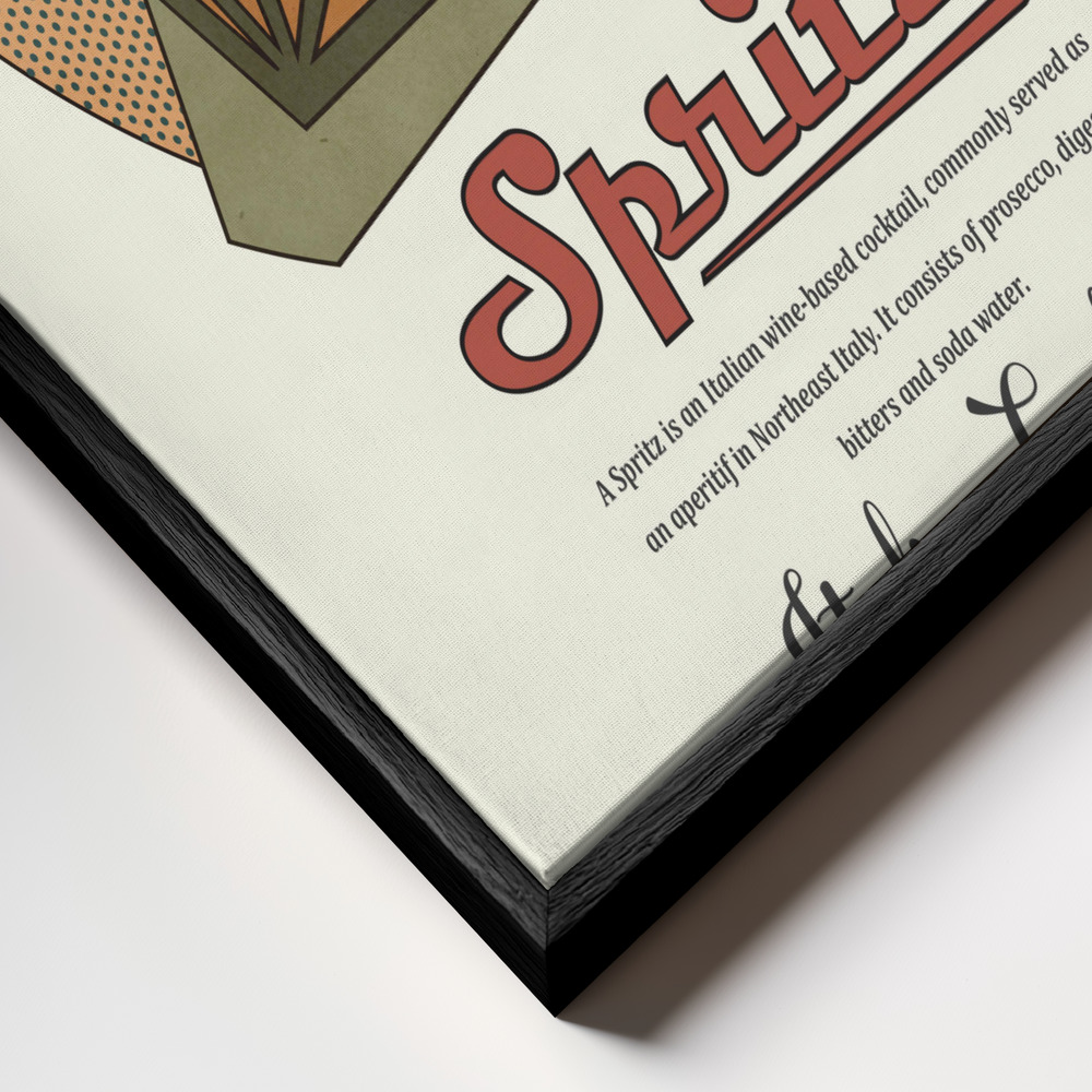 Canvas schilderi - Geometrical spritz print frame close-up - zwart frame