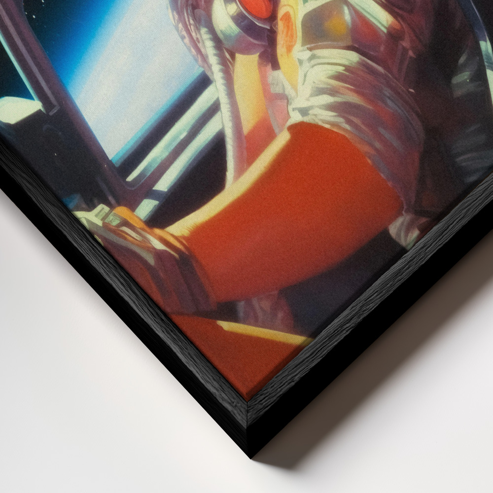 Canvastavla Next Stop Mars - Tavla ram närbild - svart ram