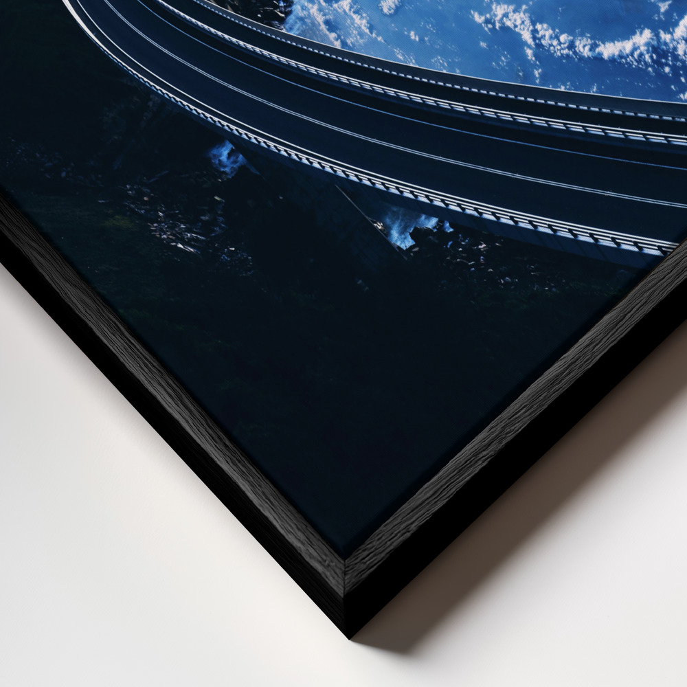 Canvas print - Road To Infinity frame close up - black frame