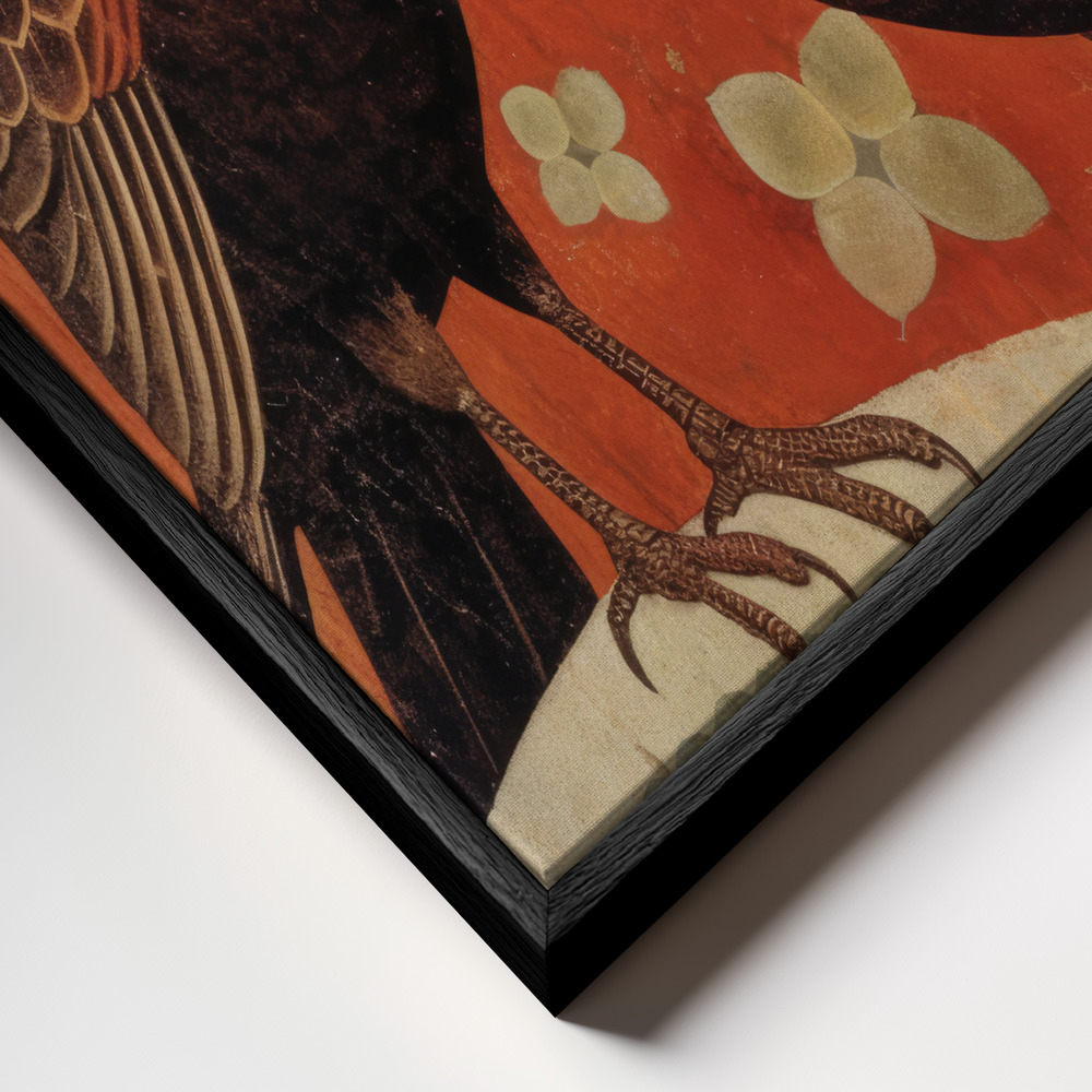 Canvas print - Nostalgic Birds frame close up - black frame