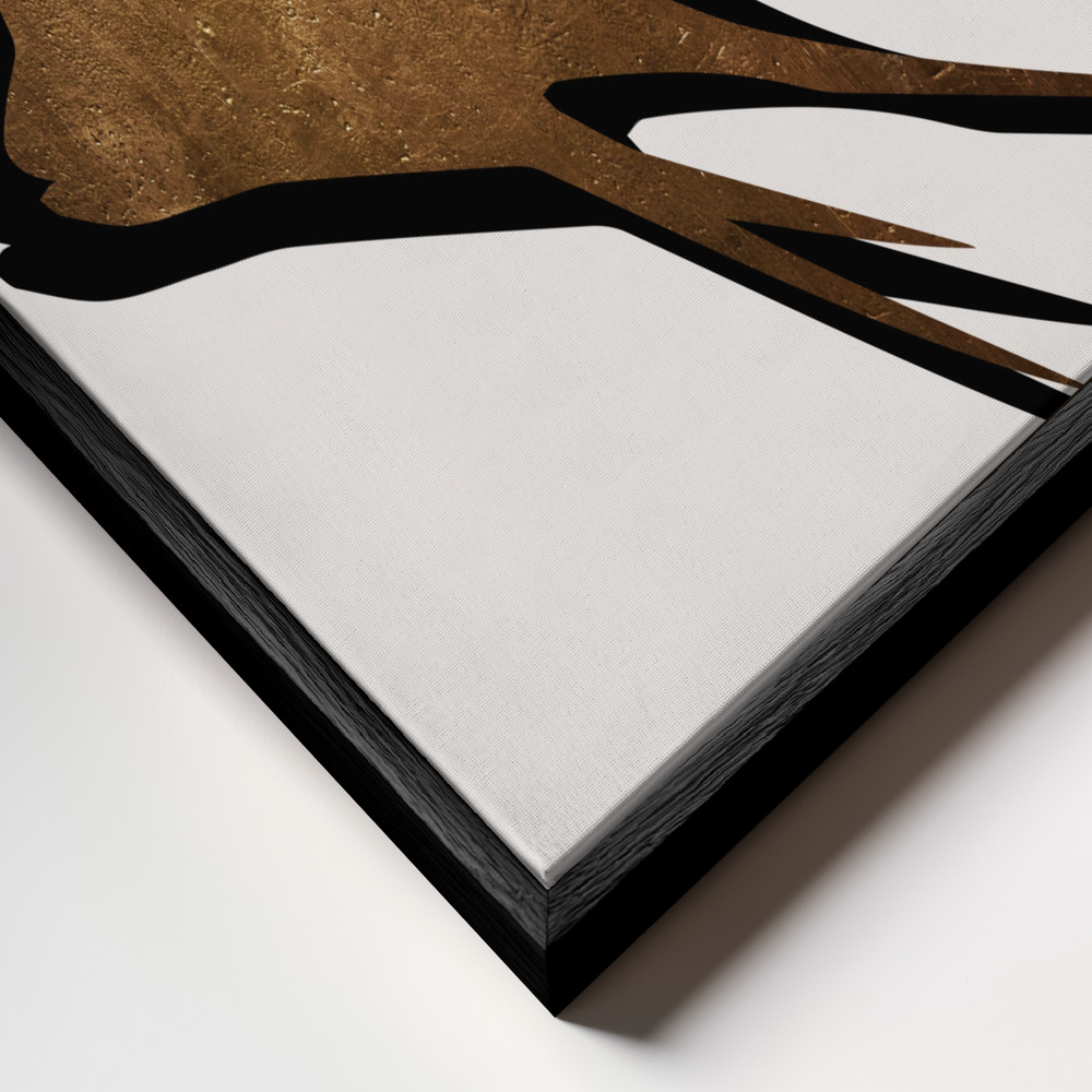 Canvas schilderi - Gold Fish frame close-up - zwart frame