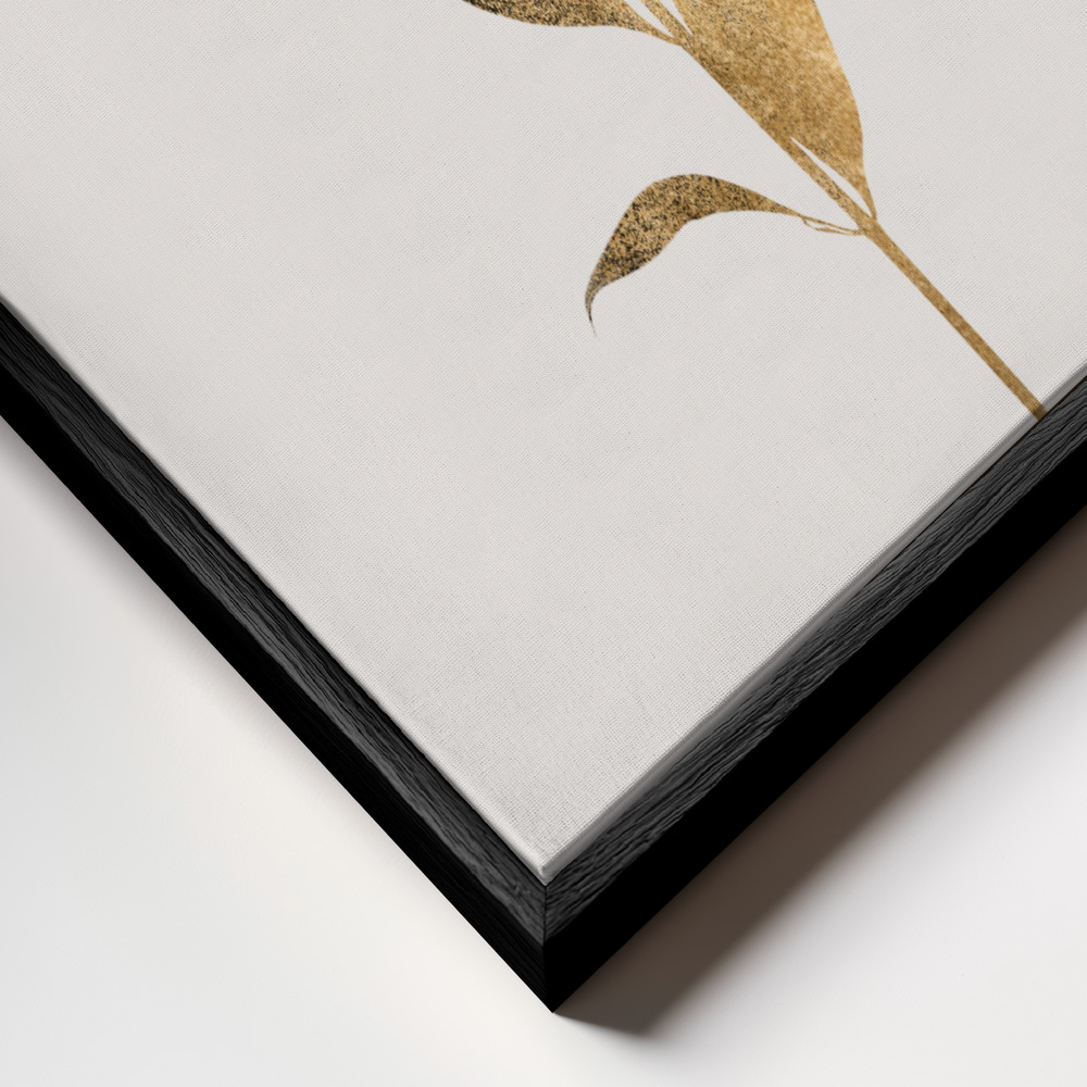 Canvas taulu - Monochromatica No.9   Dark Gold kehys lähikuvassa - musta kehys