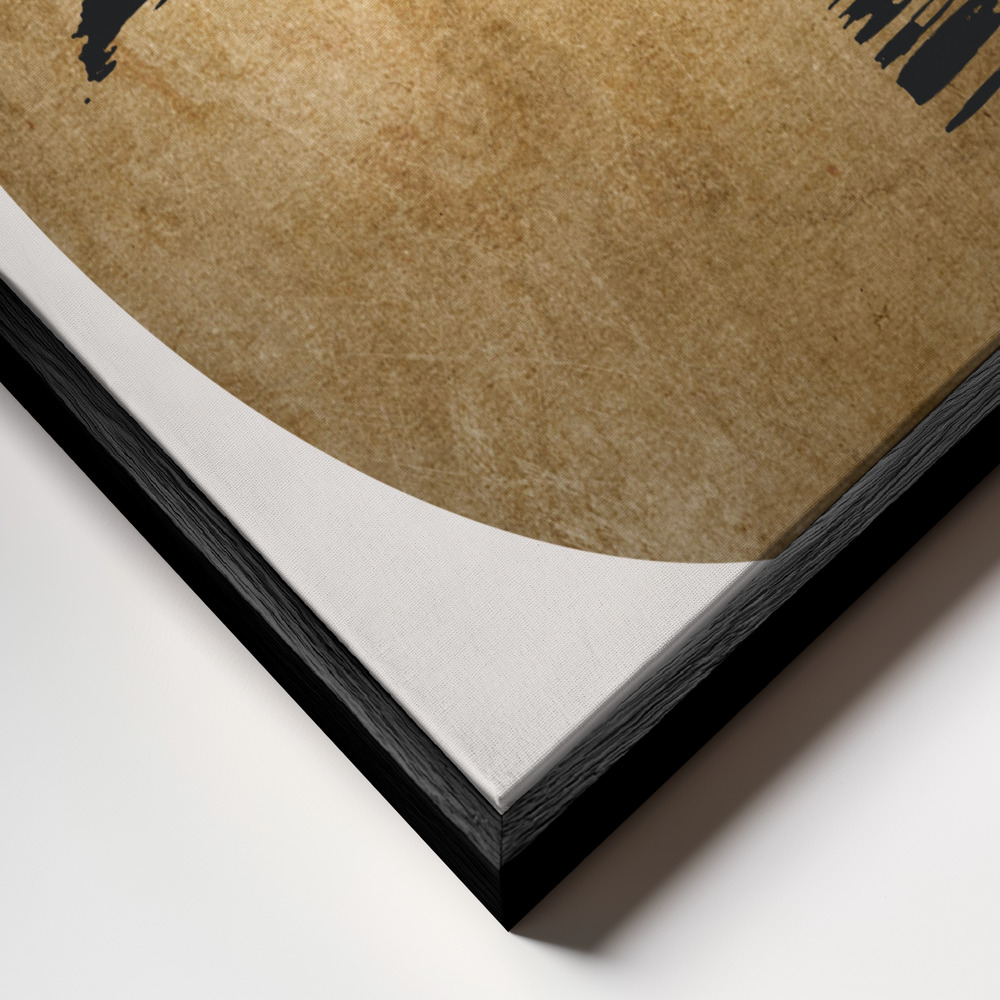 Canvas print - The Swan Gold frame close up - black frame