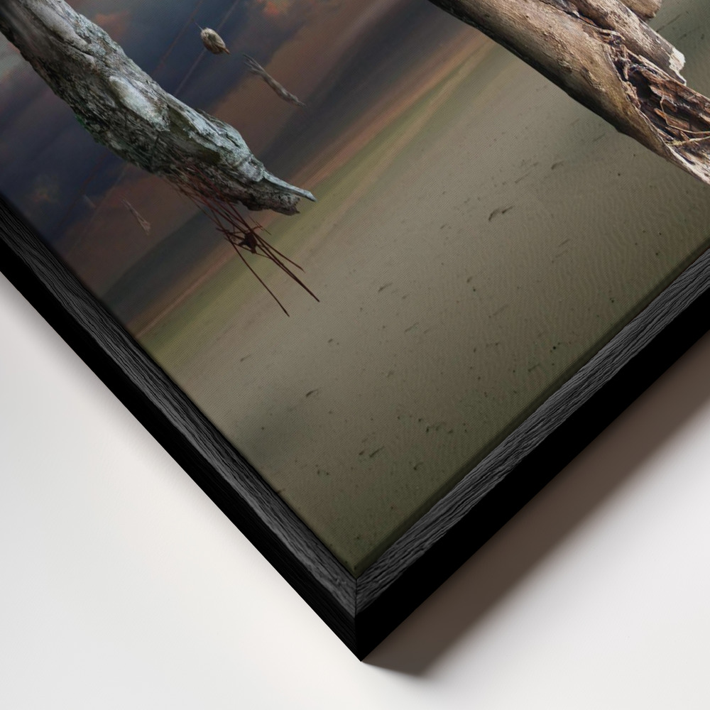 Canvas schilderi - Running hands frame close-up - zwart frame