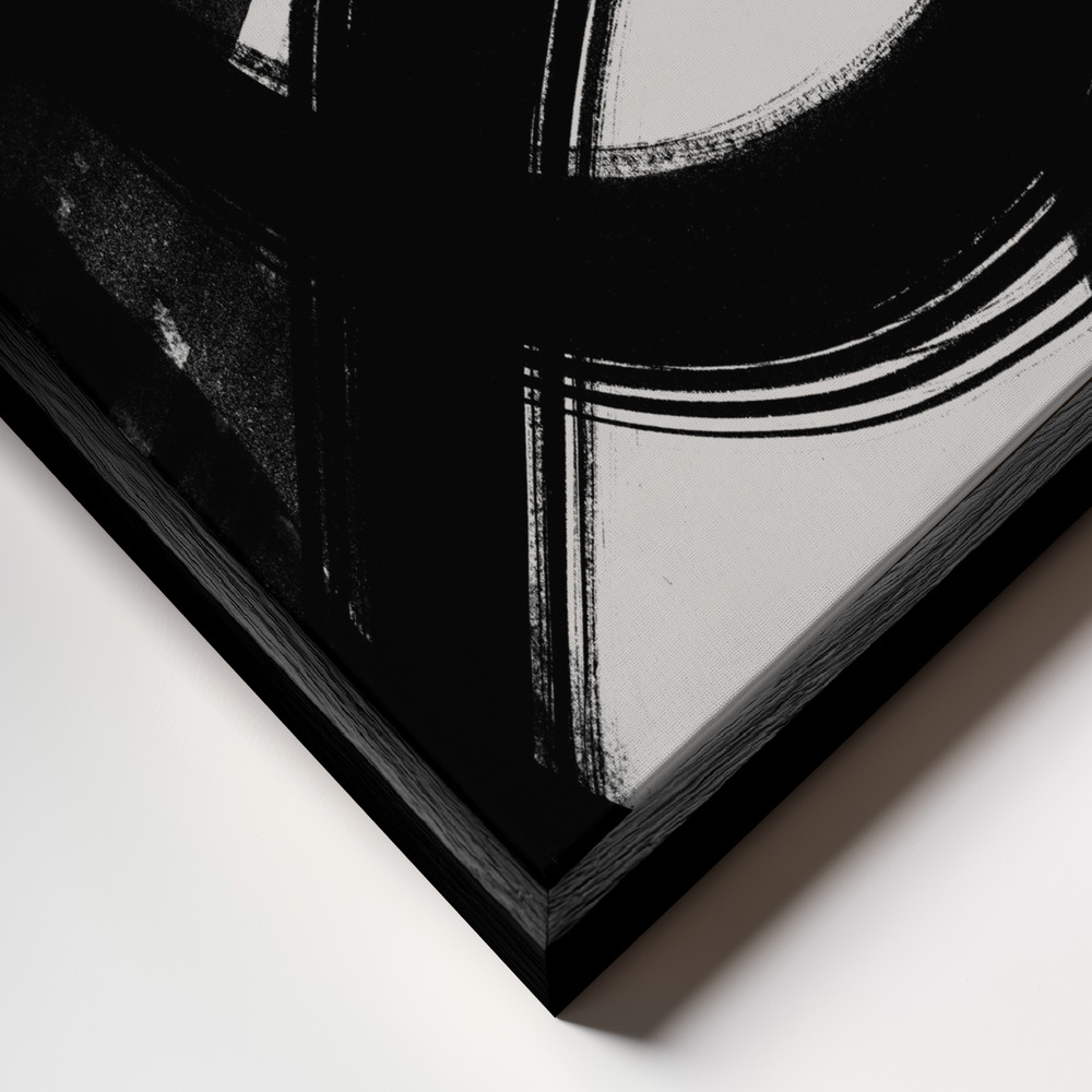 Toile - Abstract Brush Strokes 5 A1 cadre en gros plan - cadre noir