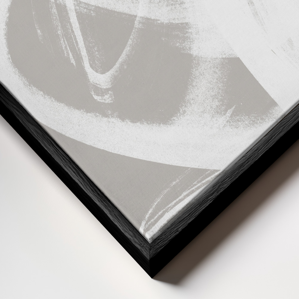 Toile - Abstract Brush Strokes 6 A1 cadre en gros plan - cadre noir