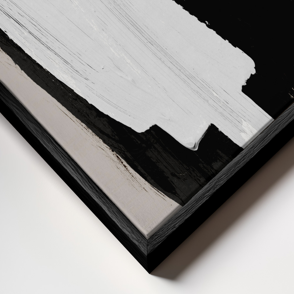 Canvas print - Abstract Brush Strokes 16 frame close up - black frame