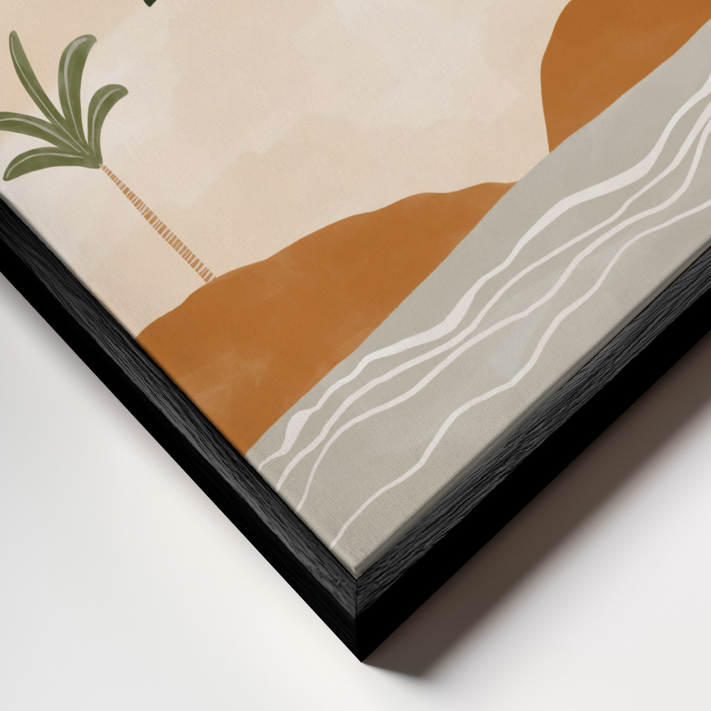 Canvas schilderi - Airballoons In Dessert frame close-up - zwart frame