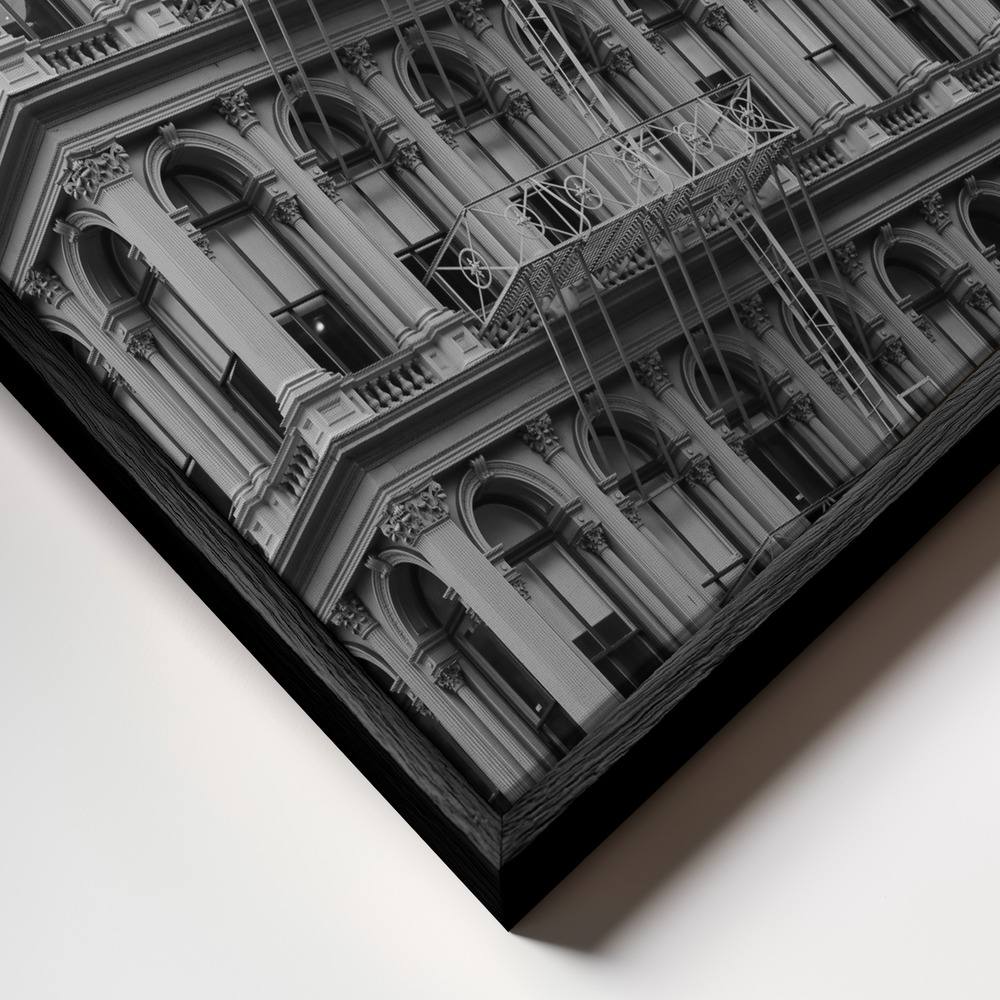 Toile - Archi cadre en gros plan - cadre noir