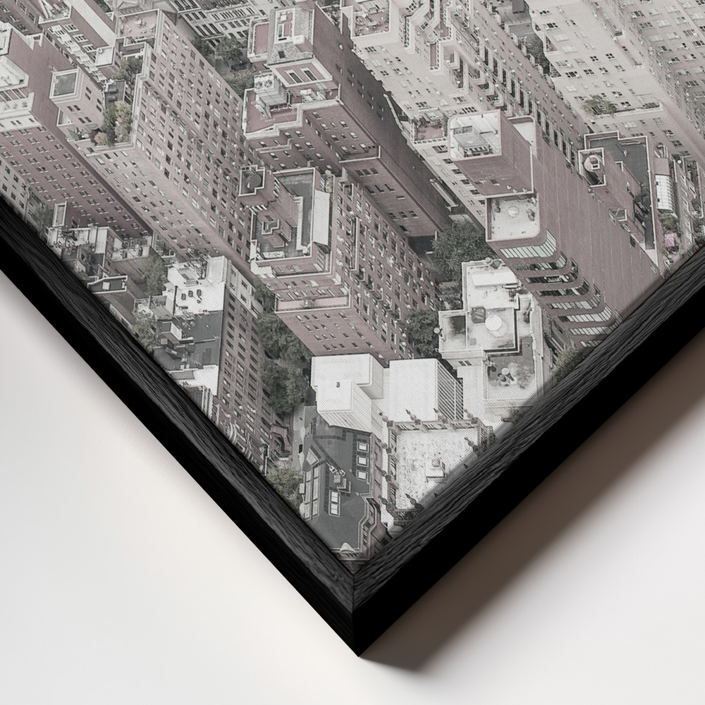 Canvas taulu - Nyc kehys lähikuvassa - musta kehys