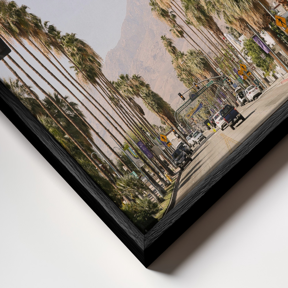 Canvas taulu - Palm Spring kehys lähikuvassa - musta kehys