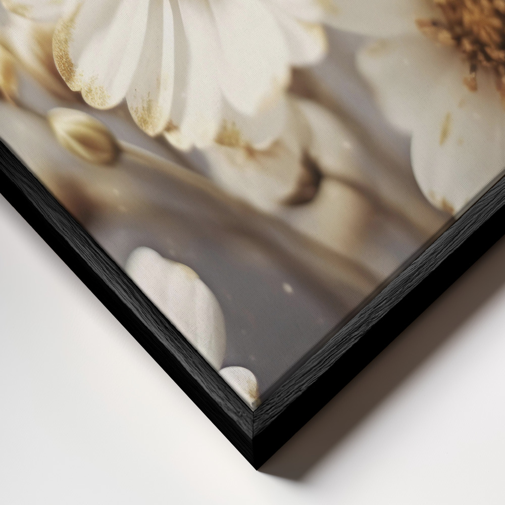 Canvas print - Pastel Flowers No 3 frame close up - black frame