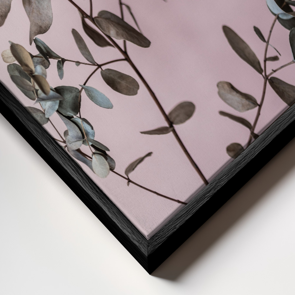 Canvas print - Eucalyptus 12 frame close up - black frame