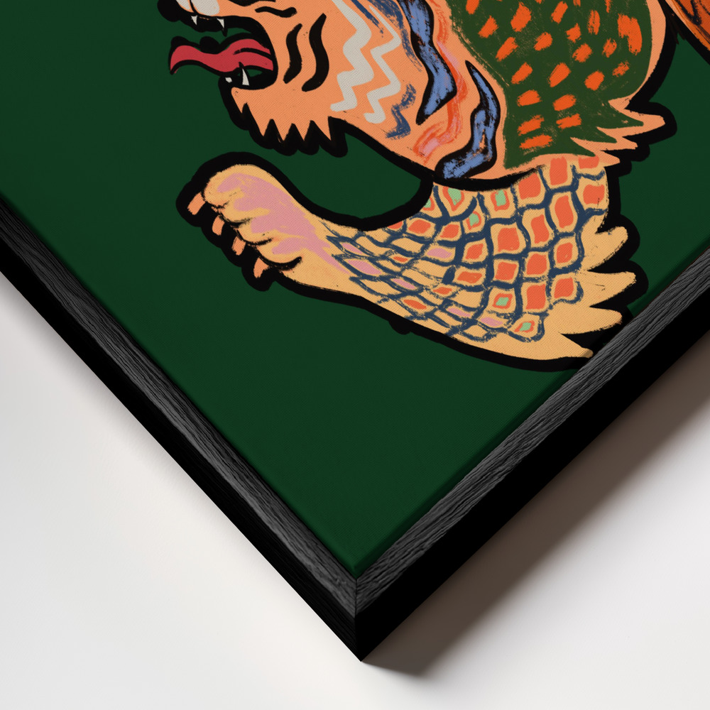 Stampe su tela - Asiantiger Green primo piano della cornice - cornice nera