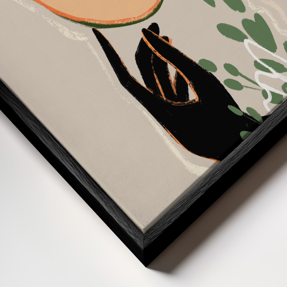 Toile - Balancing Fruits cadre en gros plan - cadre noir