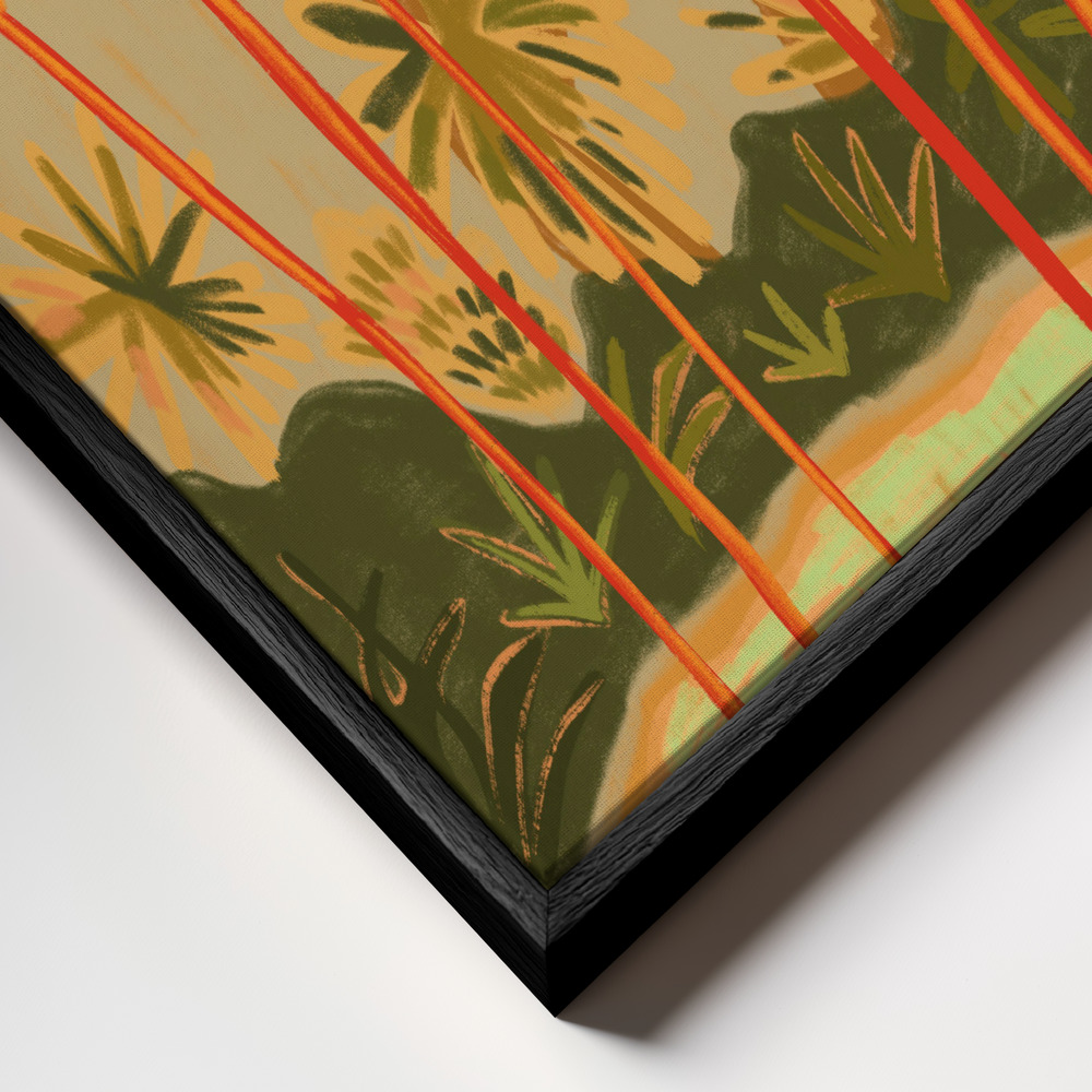 Stampe su tela - Beyond The Trees primo piano della cornice - cornice nera