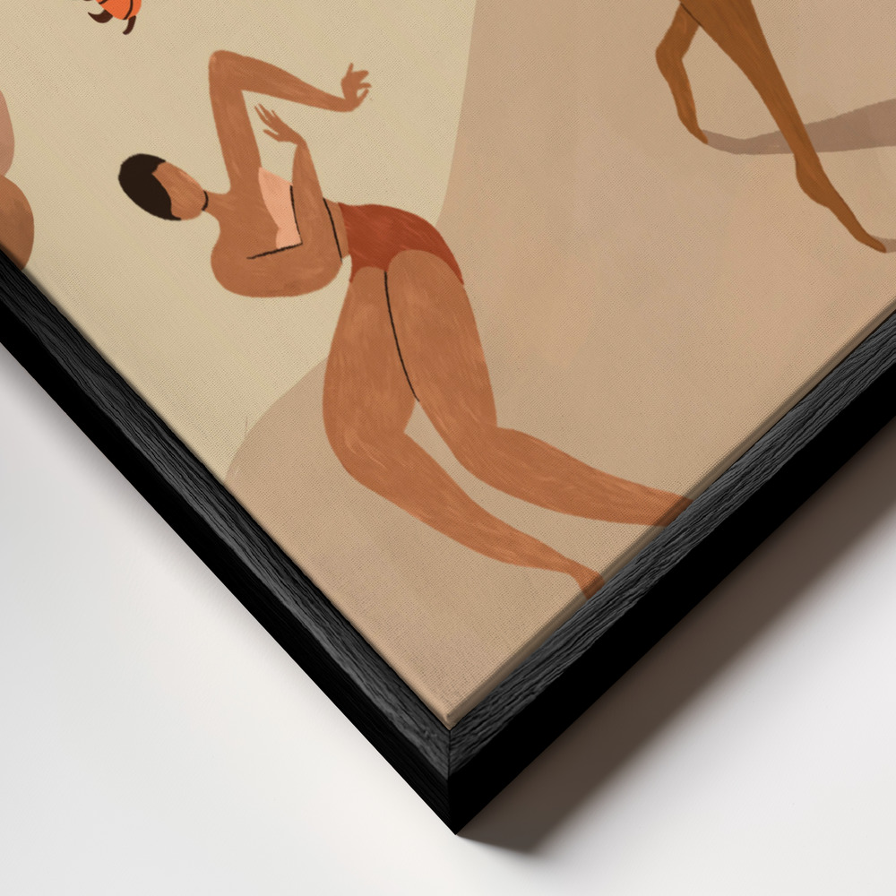 Canvas print - Dancing Tiger frame close up - black frame