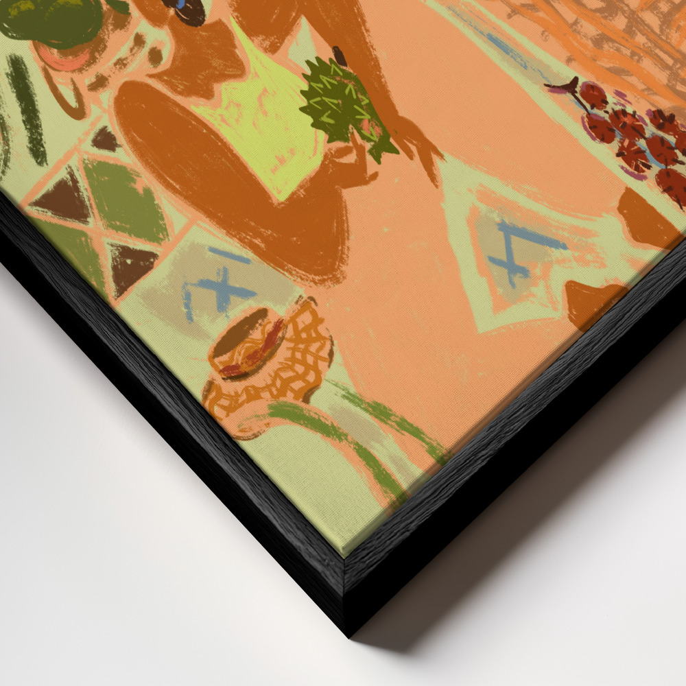 Canvas schilderi - Fruit Stand frame close-up - zwart frame