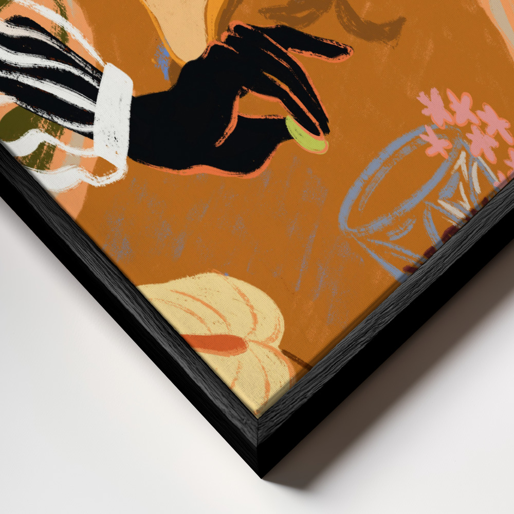 Stampe su tela - Handful of Love primo piano della cornice - cornice nera