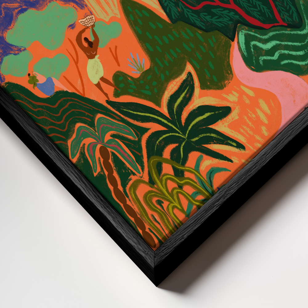 Canvas schilderi - Hidden Paradise No2 frame close-up - zwart frame