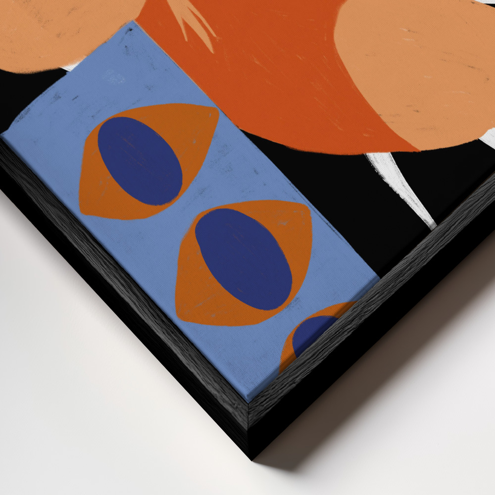 Canvas print - Lazing frame close up - black frame