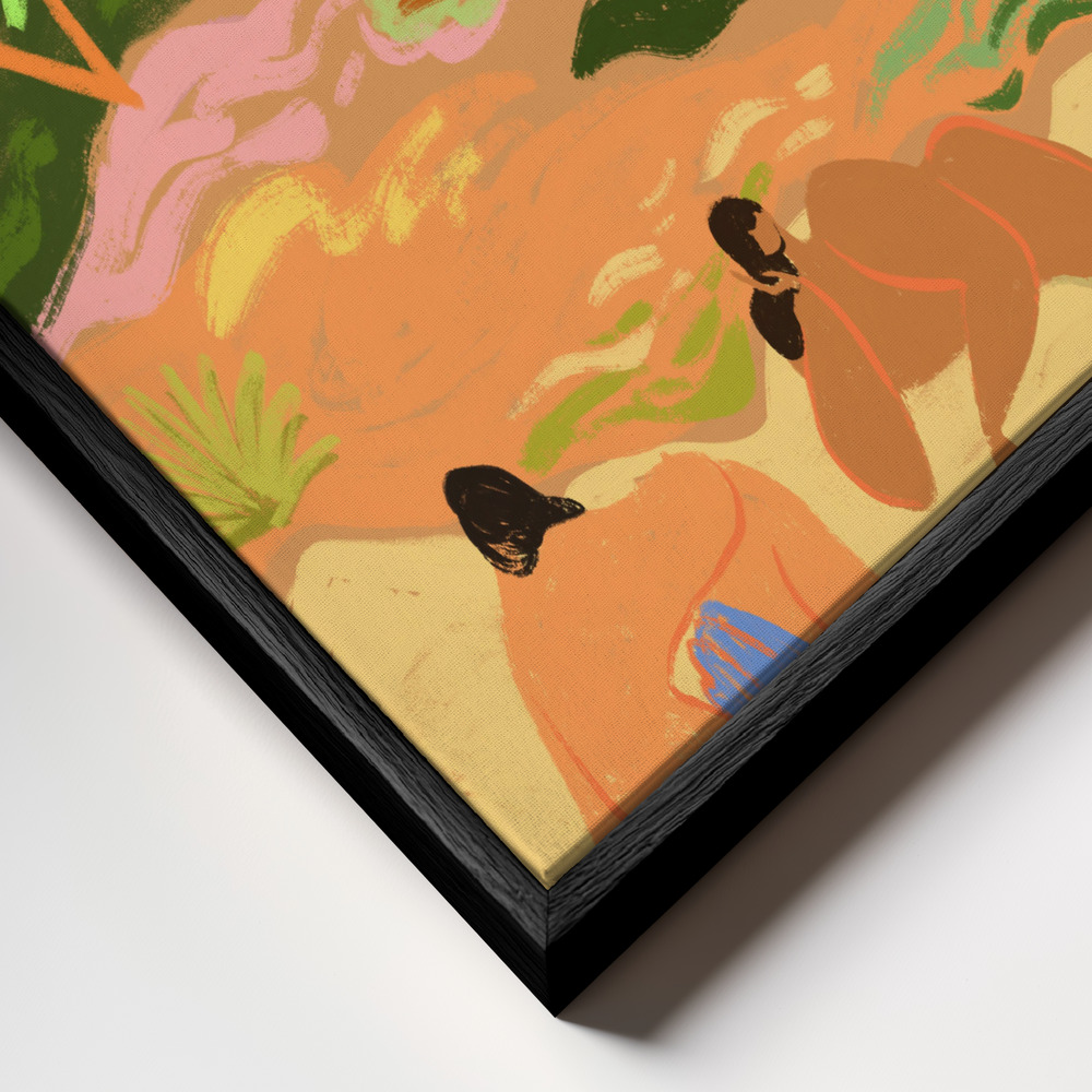 Canvas schilderi - Lazydaysinnature frame close-up - zwart frame
