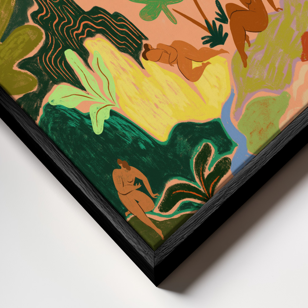 Stampe su tela - Lost In Paradise No2 primo piano della cornice - cornice nera