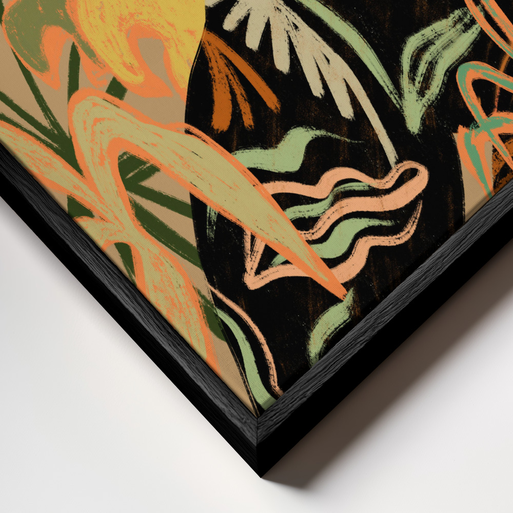Canvas schilderi - Nature Embrace frame close-up - zwart frame